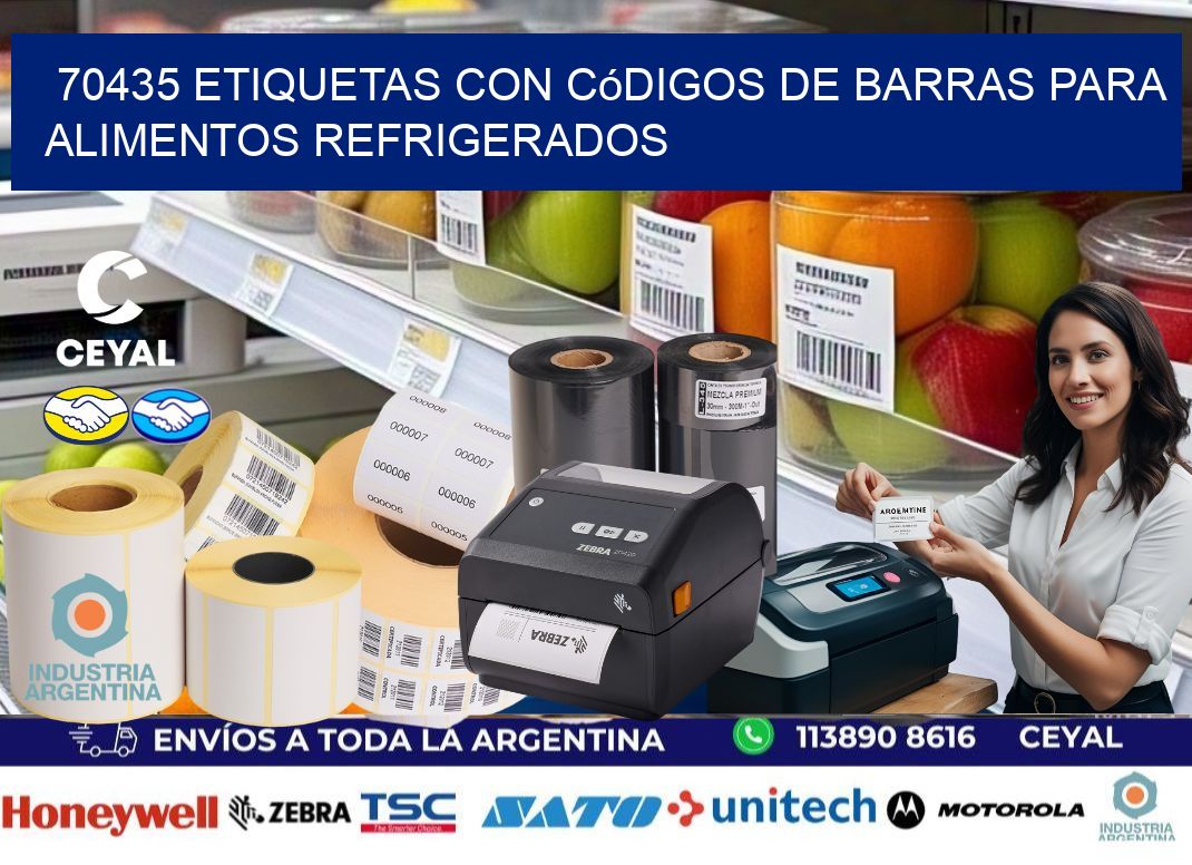70435 Etiquetas con códigos de barras para alimentos refrigerados