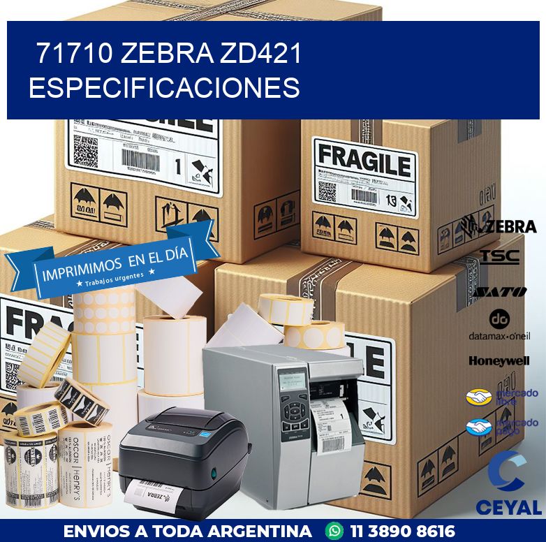 71710 Zebra ZD421 especificaciones