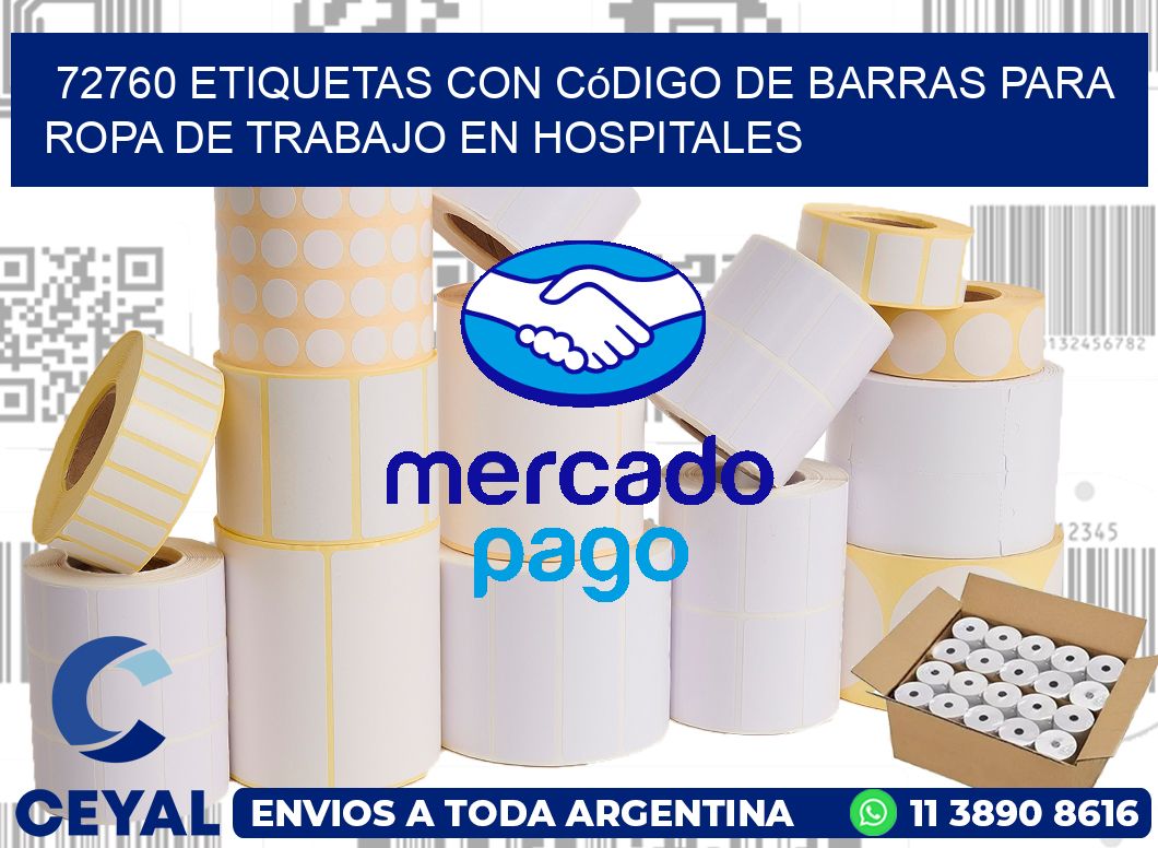 72760 Etiquetas con código de barras para ropa de trabajo en hospitales