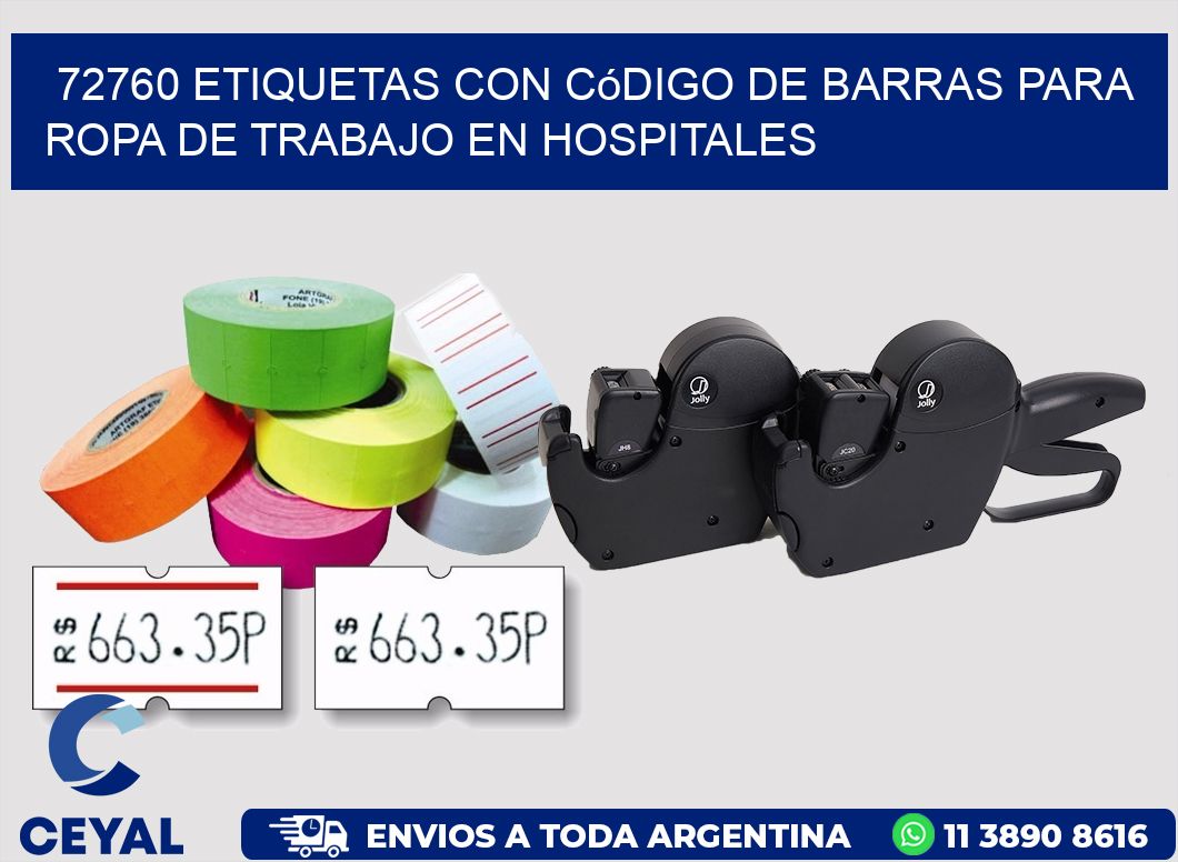 72760 Etiquetas con código de barras para ropa de trabajo en hospitales