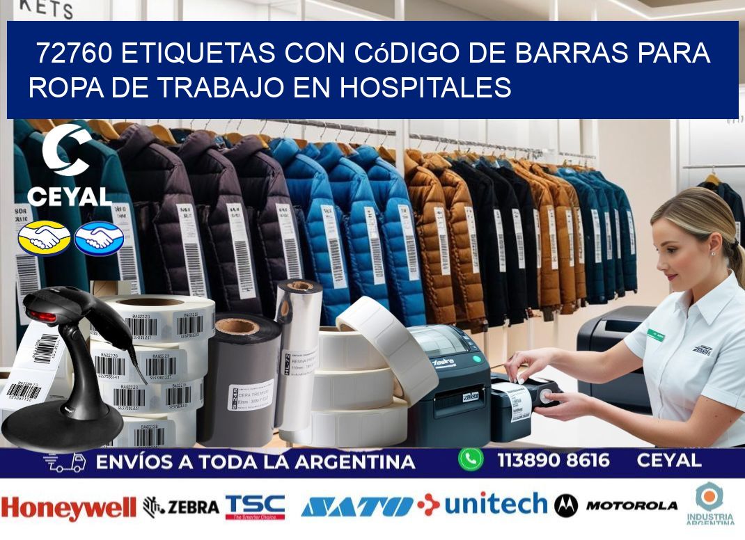 72760 Etiquetas con código de barras para ropa de trabajo en hospitales
