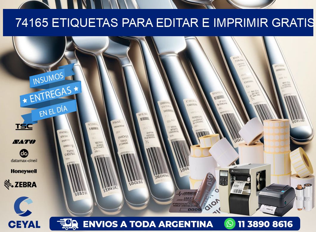 74165 Etiquetas para editar e imprimir gratis