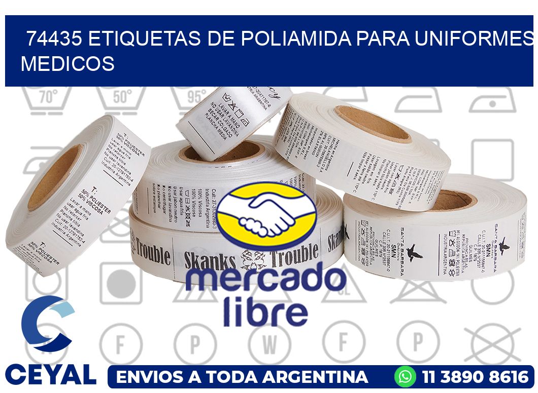 74435 Etiquetas de poliamida para uniformes medicos