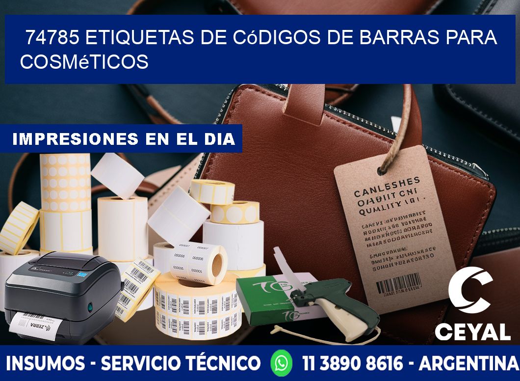 74785 etiquetas de códigos de barras para cosméticos