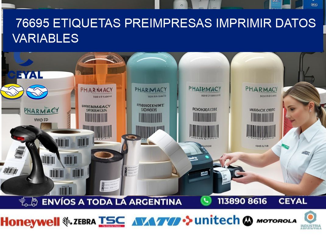 76695 Etiquetas preimpresas imprimir datos variables
