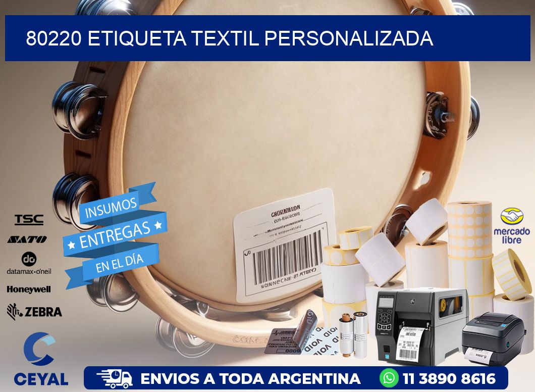 80220 Etiqueta textil personalizada