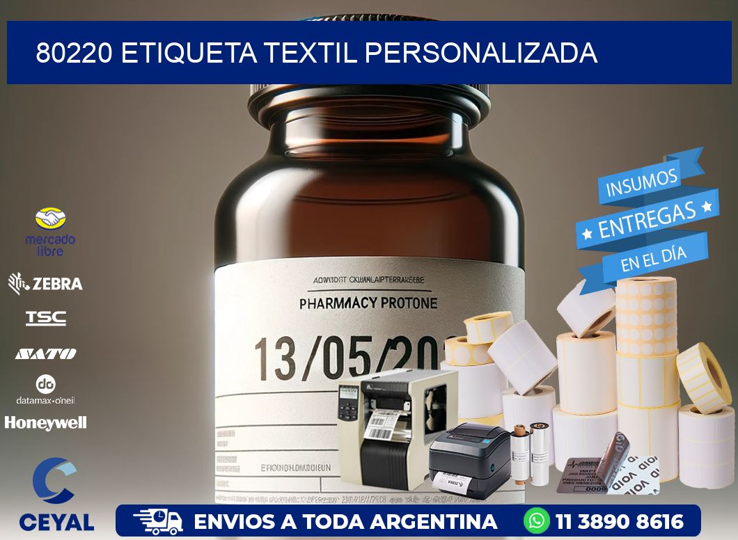 80220 Etiqueta textil personalizada