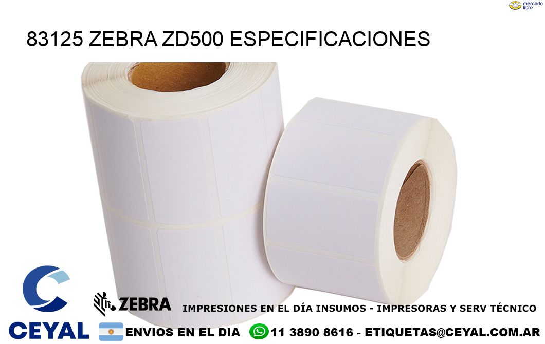 83125 Zebra ZD500 especificaciones