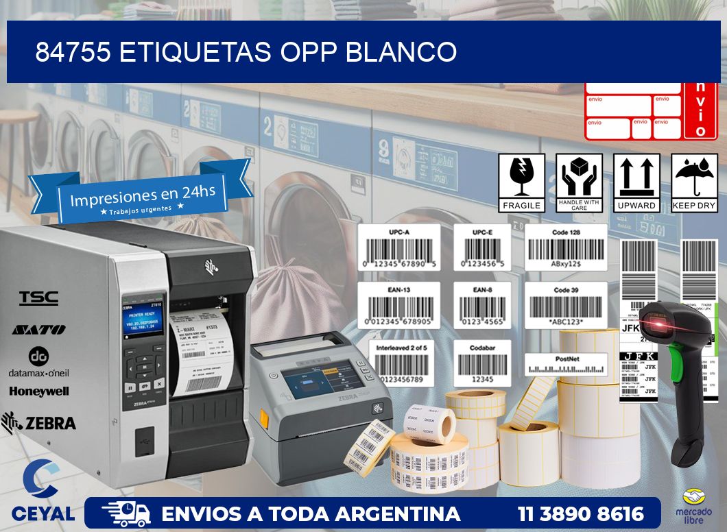 84755 etiquetas OPP blanco