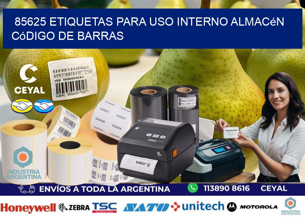 85625 etiquetas para uso interno almacén código de barras