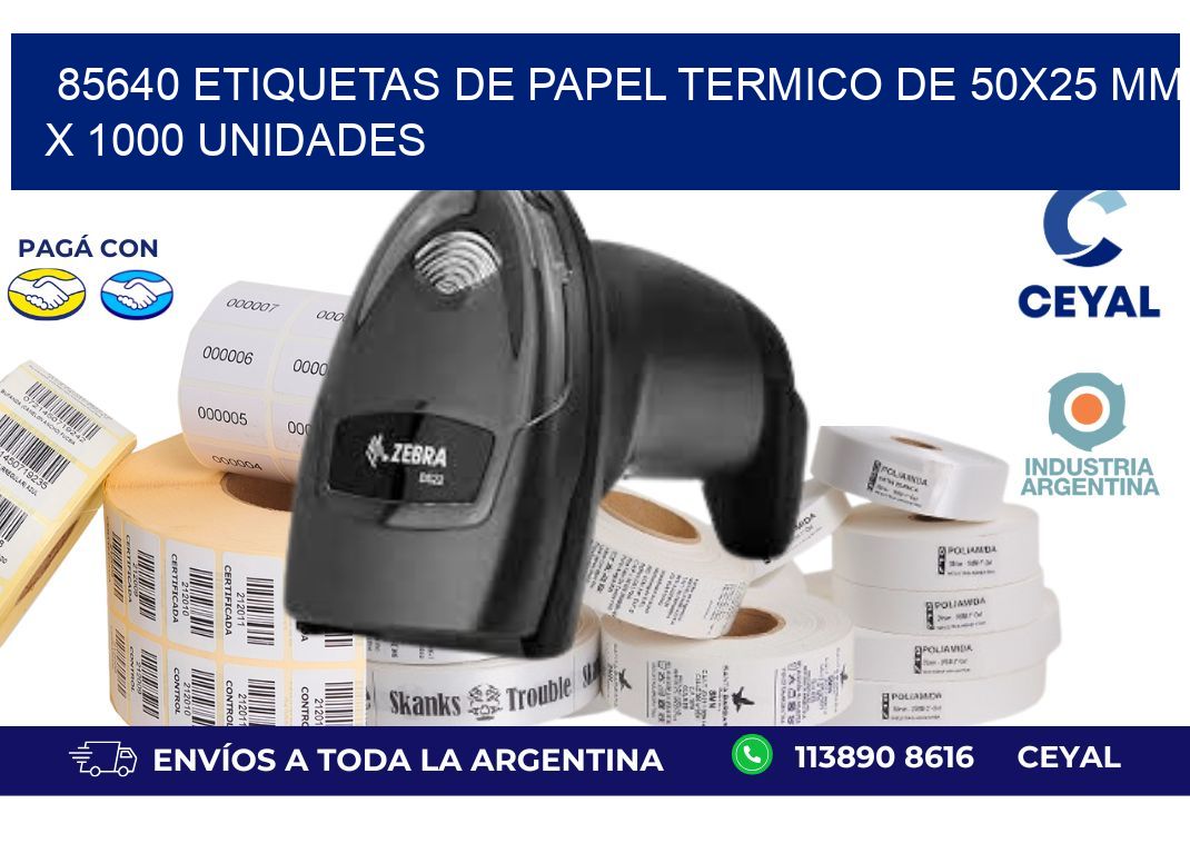 85640 Etiquetas De Papel Termico De 50x25 Mm X 1000 Unidades