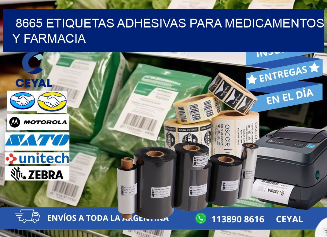 8665 Etiquetas adhesivas para medicamentos y farmacia