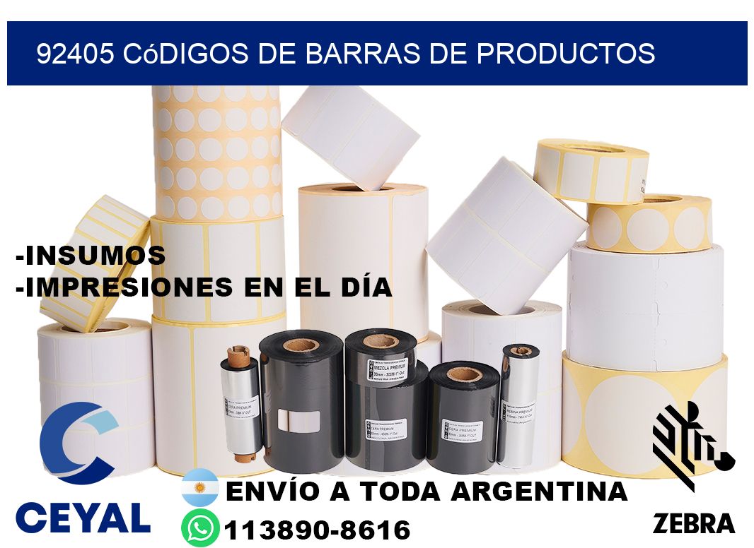 92405 Códigos de barras de productos