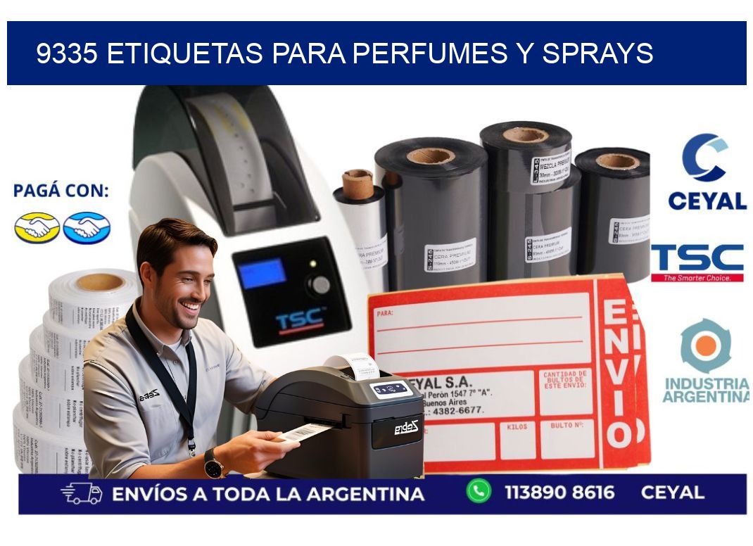 9335 Etiquetas para perfumes y sprays