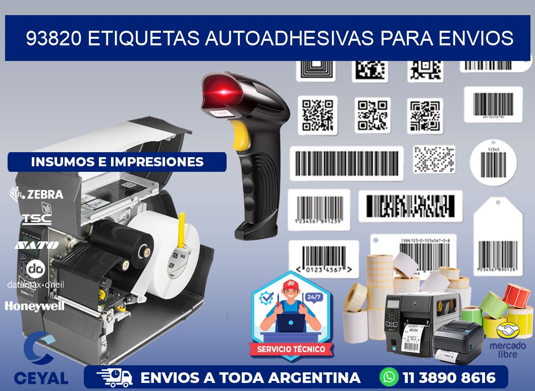 93820 etiquetas autoadhesivas para envios