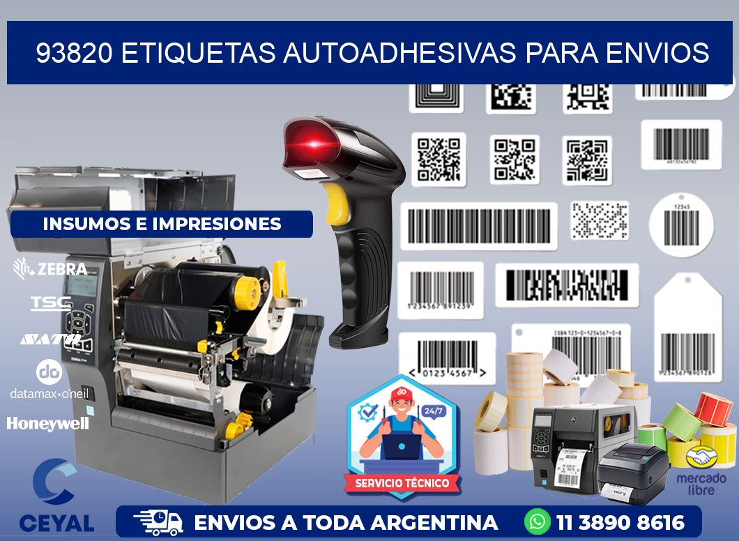 93820 etiquetas autoadhesivas para envios