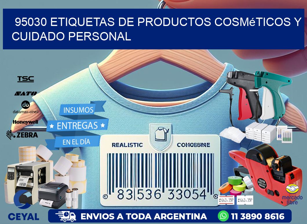 95030 Etiquetas de productos cosméticos y cuidado personal