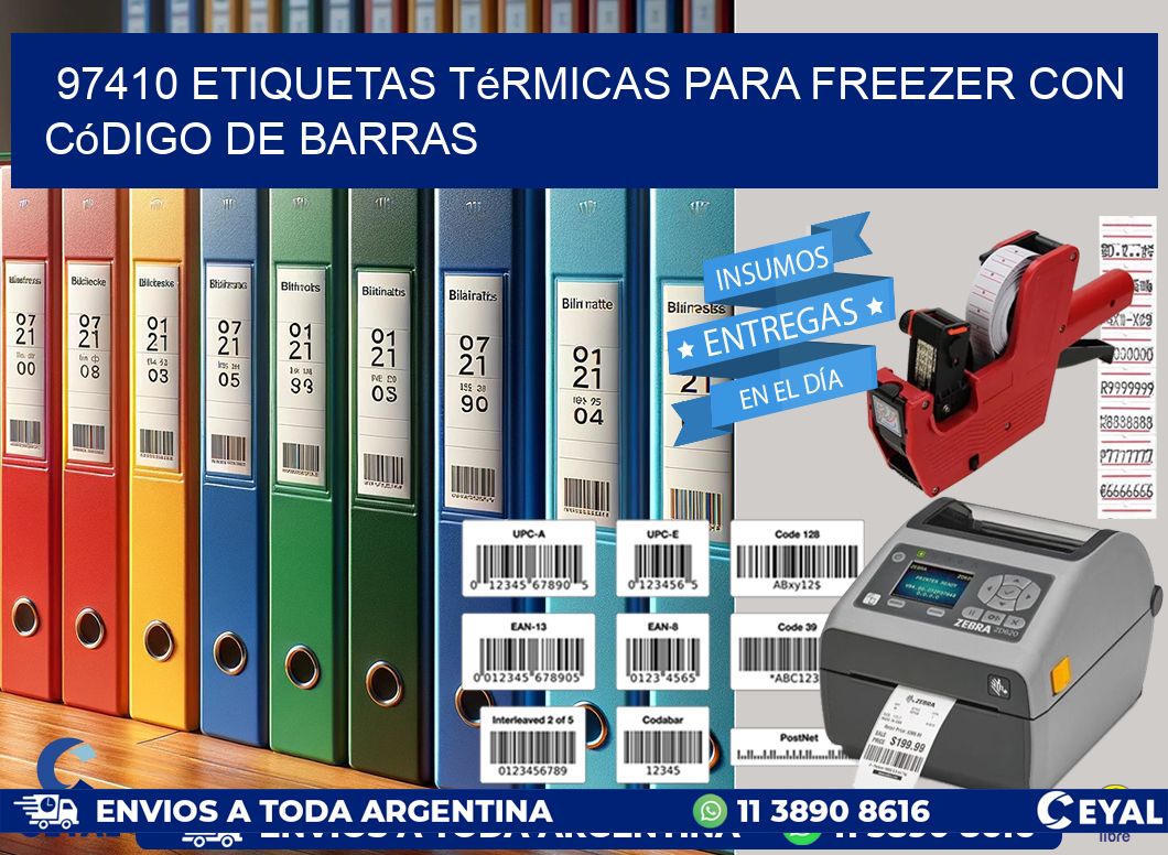 97410 etiquetas térmicas para freezer con código de barras