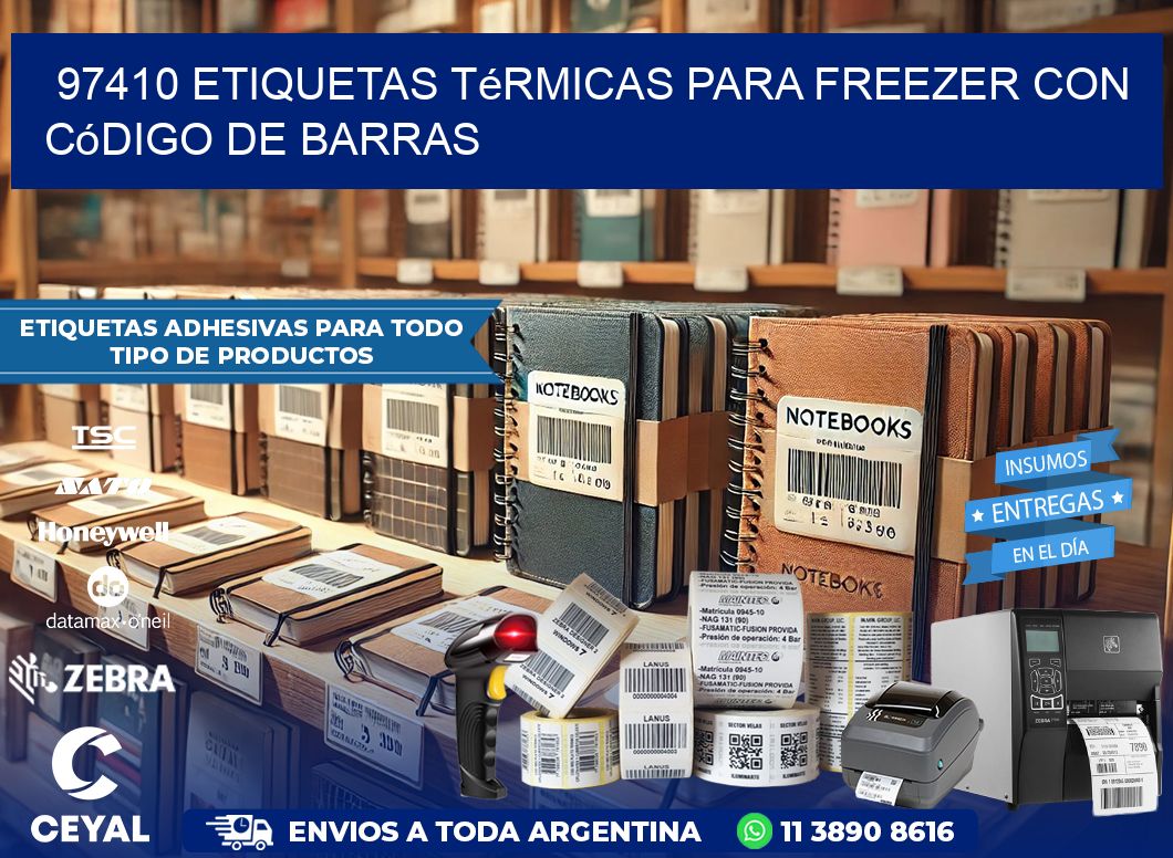 97410 etiquetas térmicas para freezer con código de barras