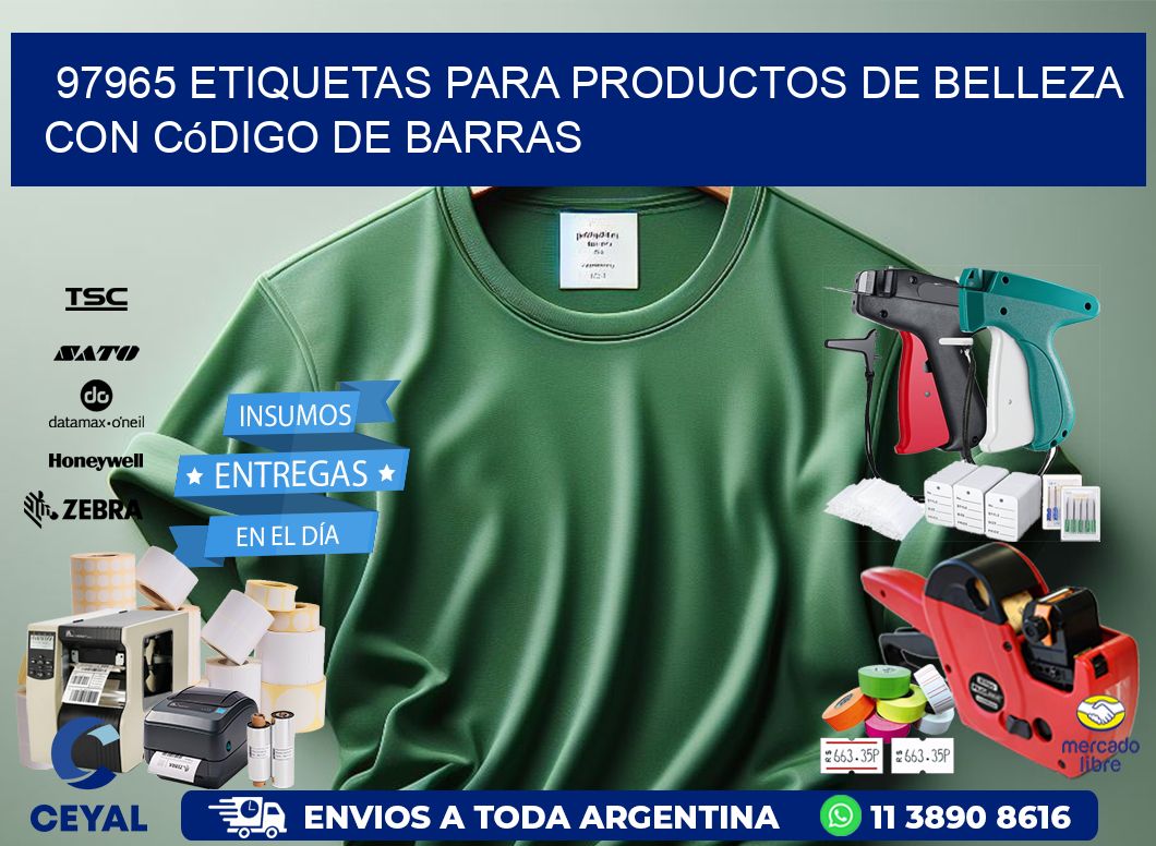 97965 etiquetas para productos de belleza con código de barras