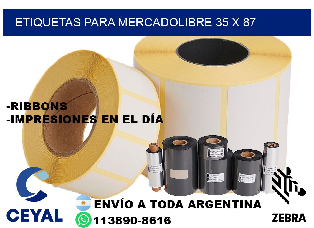 ETIQUETAS PARA MERCADOLIBRE 35 x 87