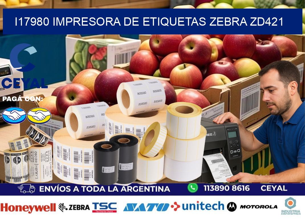 I17980 impresora de etiquetas Zebra ZD421