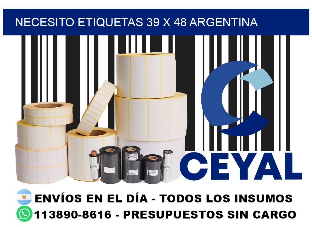 Necesito etiquetas 39 x 48 argentina