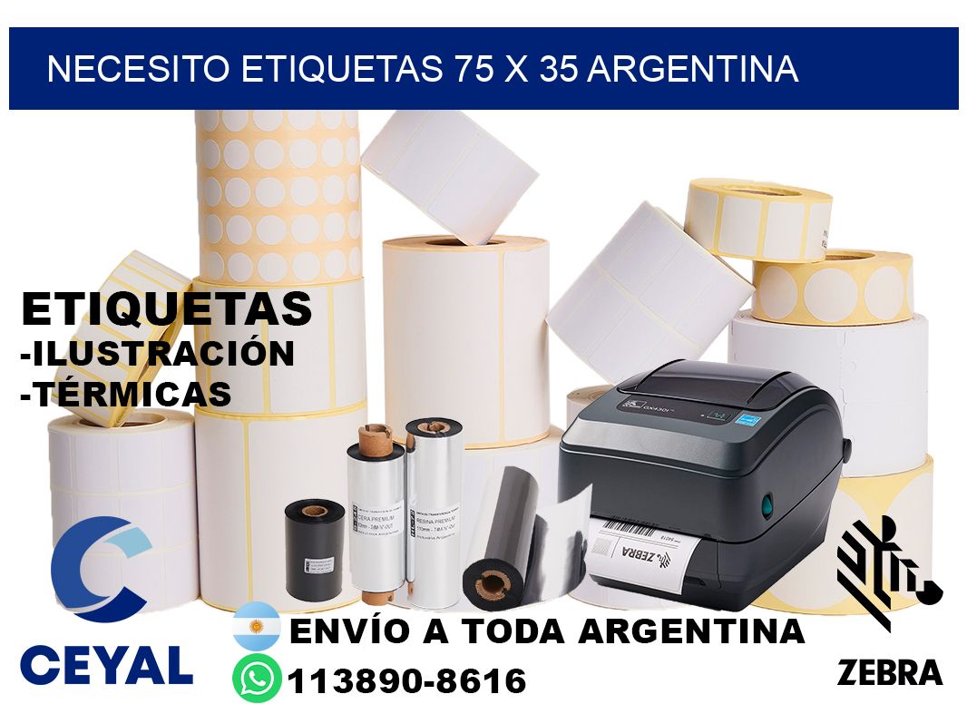 Necesito etiquetas 75 x 35 argentina