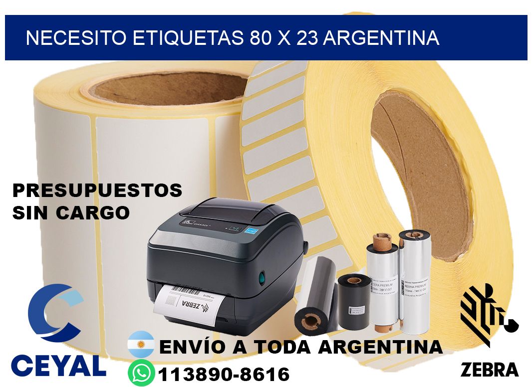 Necesito etiquetas 80 x 23 argentina