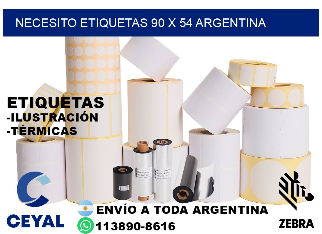 Necesito etiquetas 90 x 54 argentina