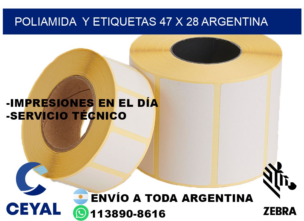 Poliamida  y etiquetas 47 x 28 argentina