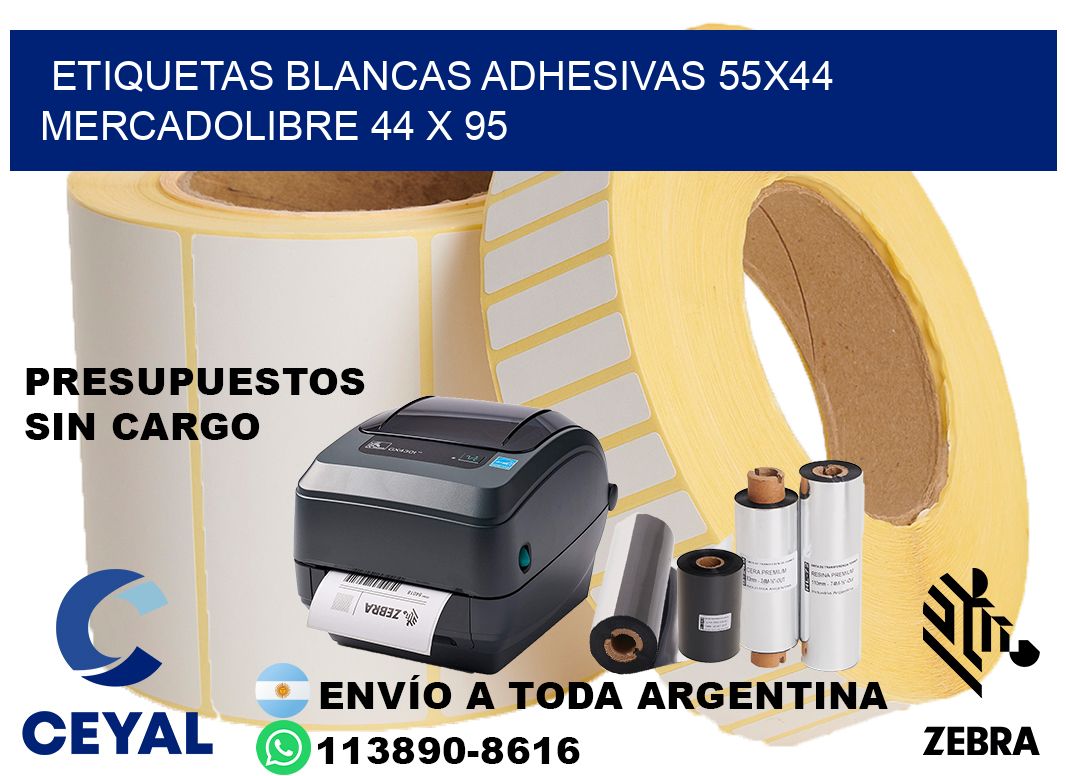 etiquetas blancas adhesivas 55x44 mercadolibre 44 x 95