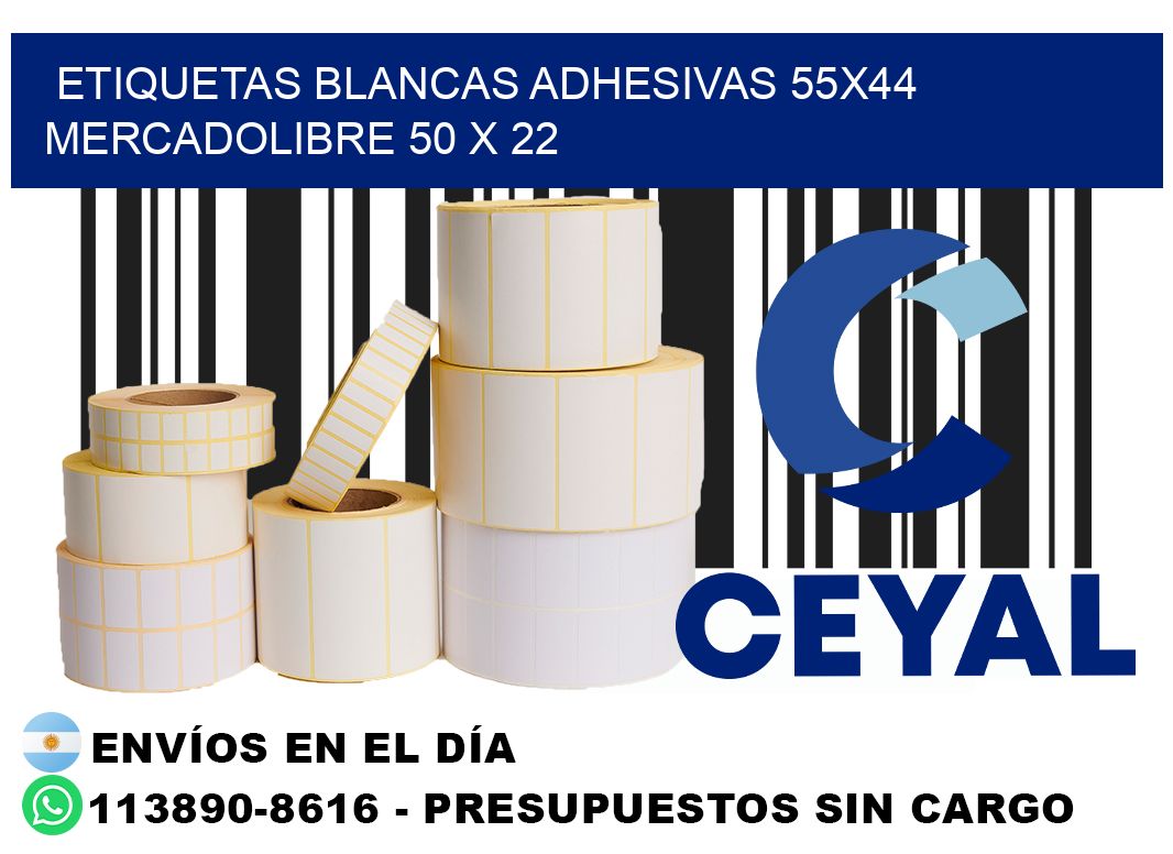 etiquetas blancas adhesivas 55x44 mercadolibre 50 x 22