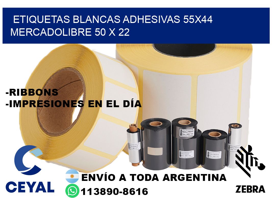 etiquetas blancas adhesivas 55x44 mercadolibre 50 x 22