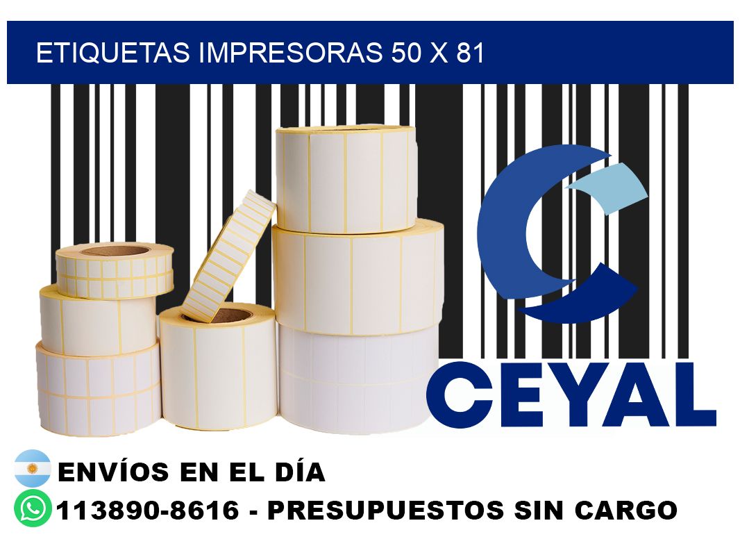etiquetas impresoras 50 x 81