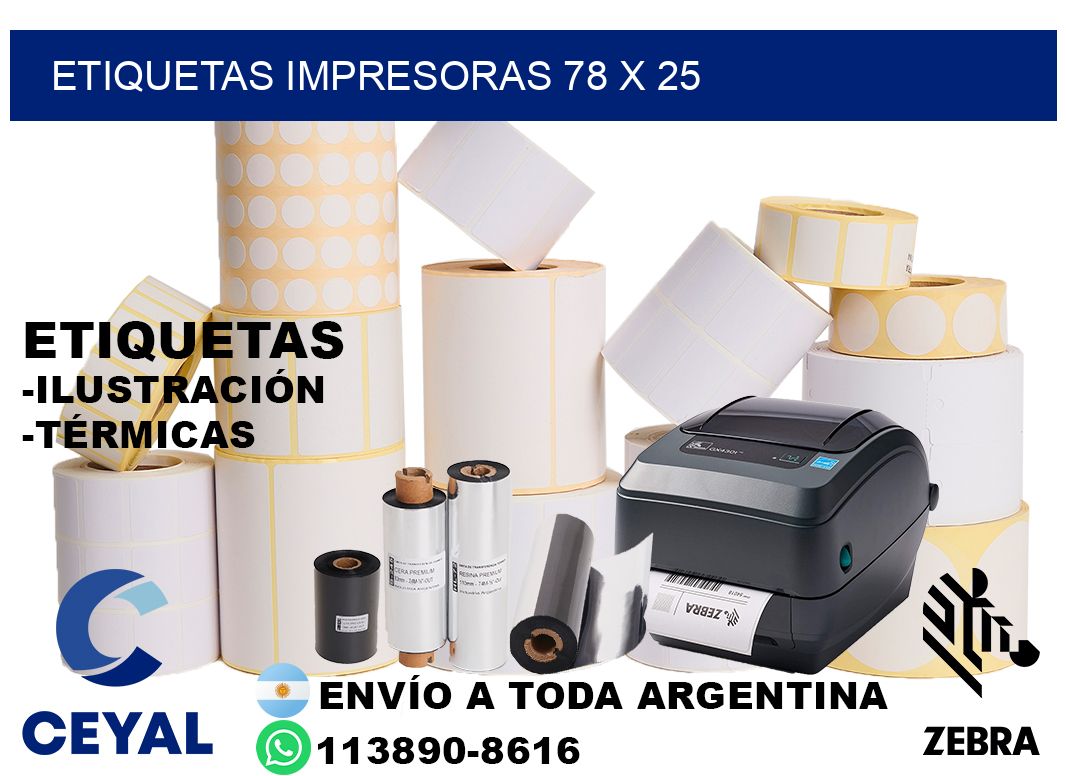 etiquetas impresoras 78 x 25