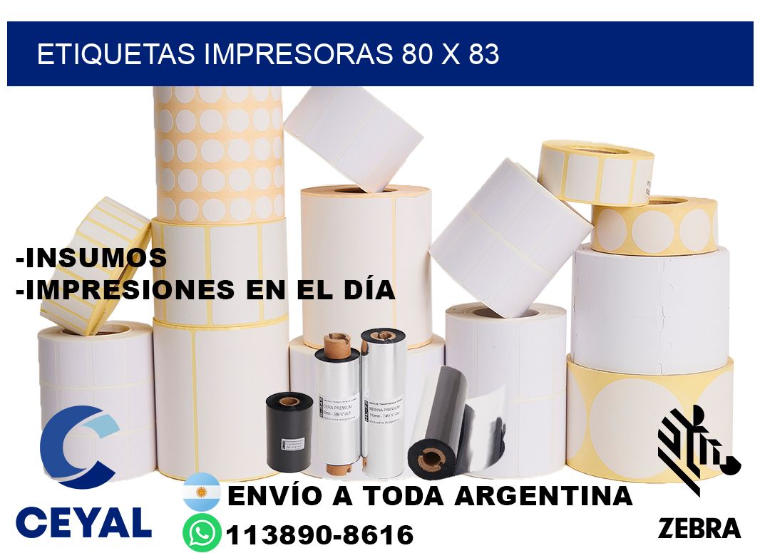 etiquetas impresoras 80 x 83