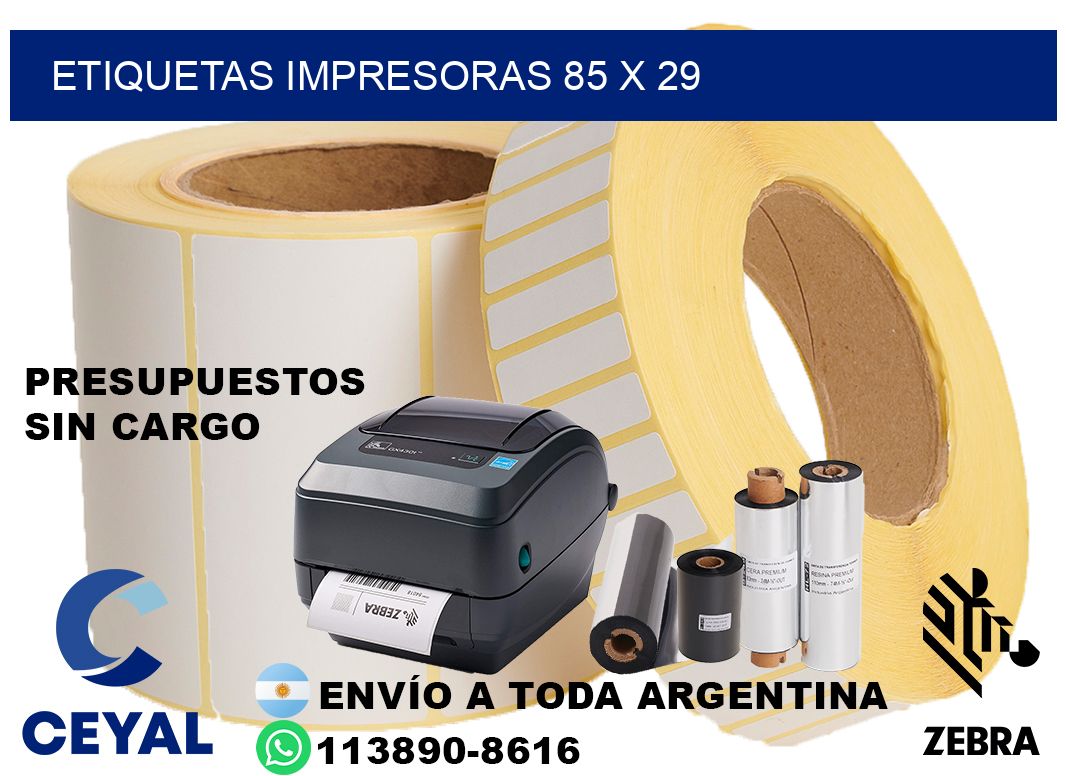 etiquetas impresoras 85 x 29