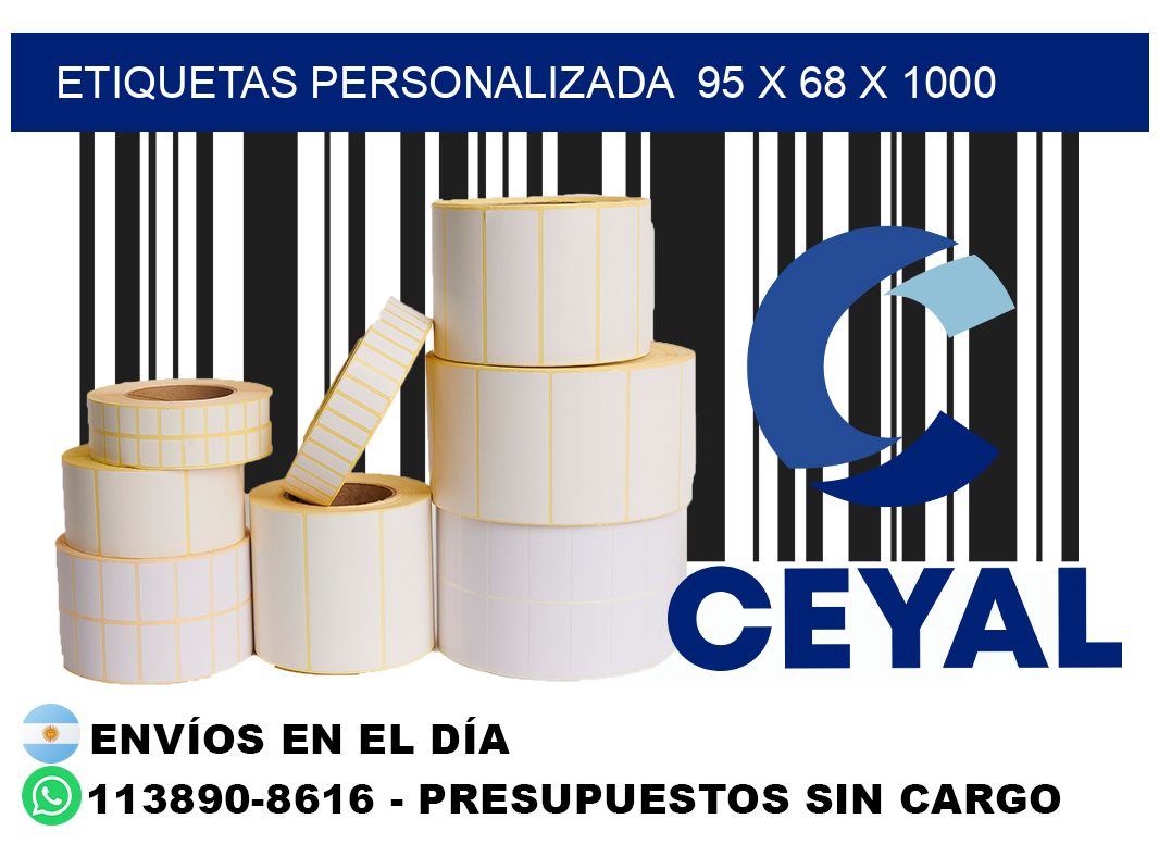 etiquetas personalizada  95 x 68 x 1000