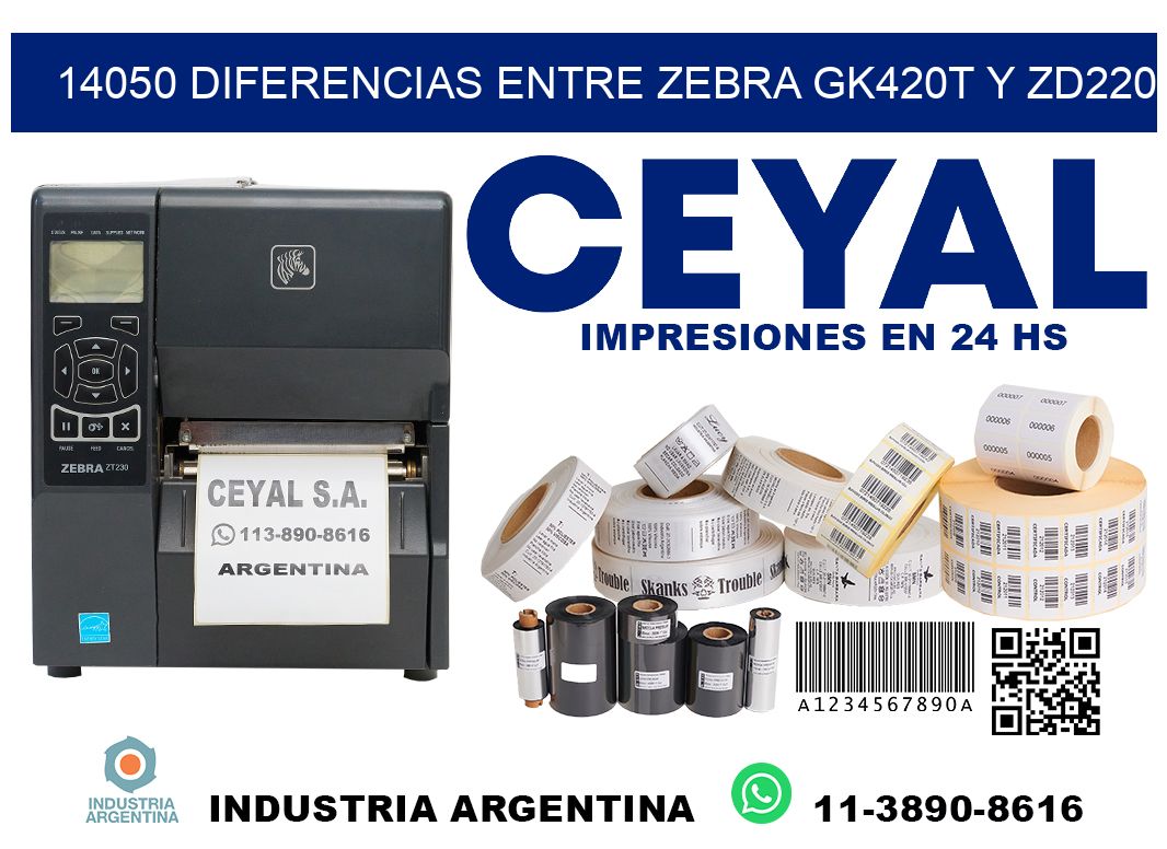 14050 diferencias entre zebra gk420t y zd220