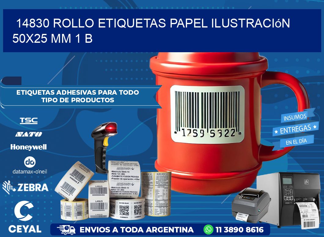 14830 Rollo Etiquetas Papel Ilustración 50x25 Mm 1 B