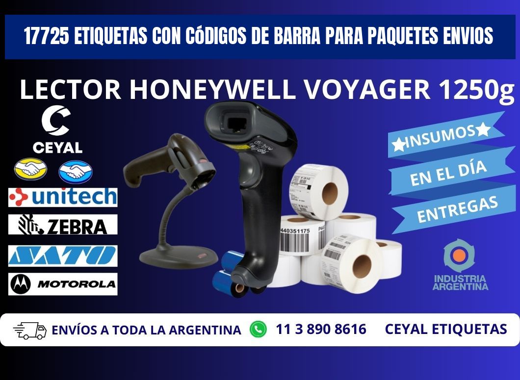 17725 etiquetas con códigos de barra para paquetes envios