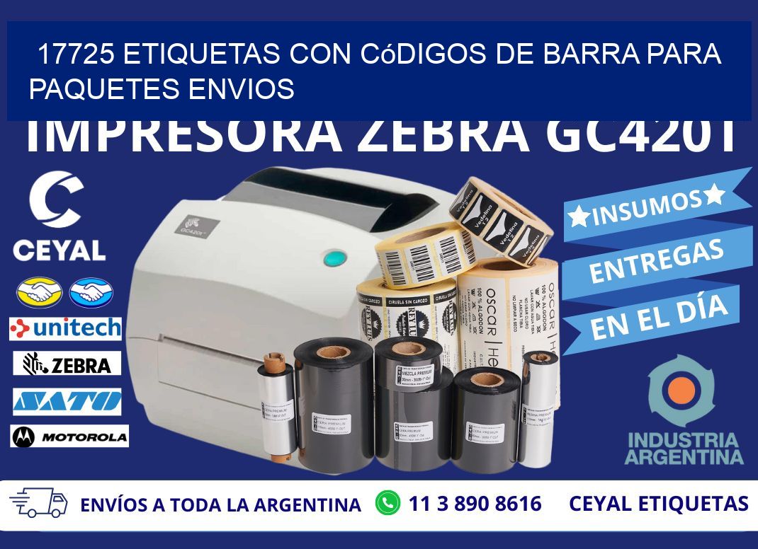 17725 etiquetas con códigos de barra para paquetes envios