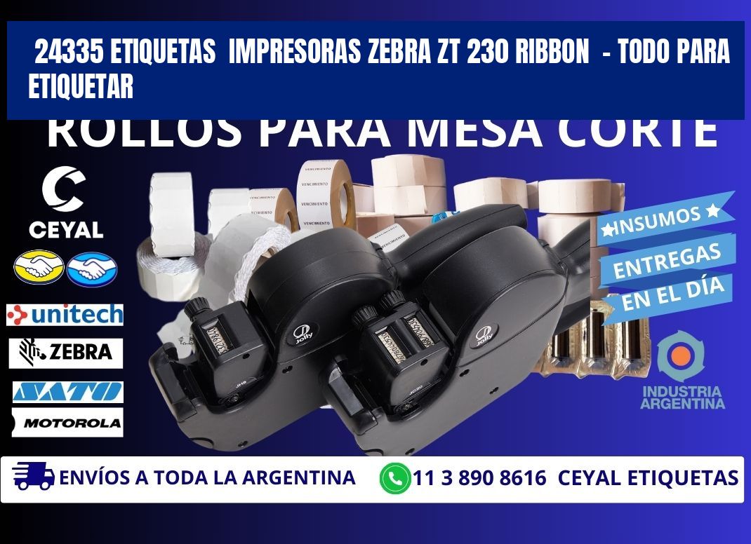 24335 etiquetas  impresoras zebra zt 230 ribbon  - Todo para Etiquetar