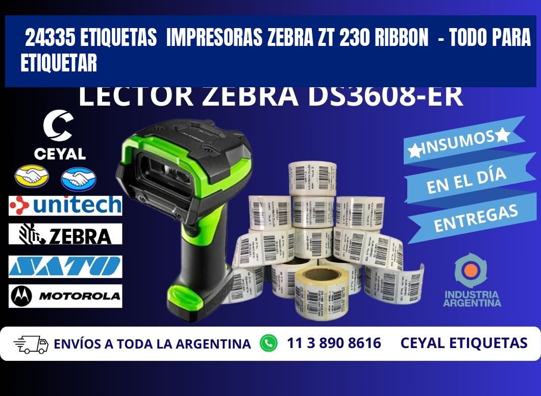 24335 etiquetas  impresoras zebra zt 230 ribbon  - Todo para Etiquetar