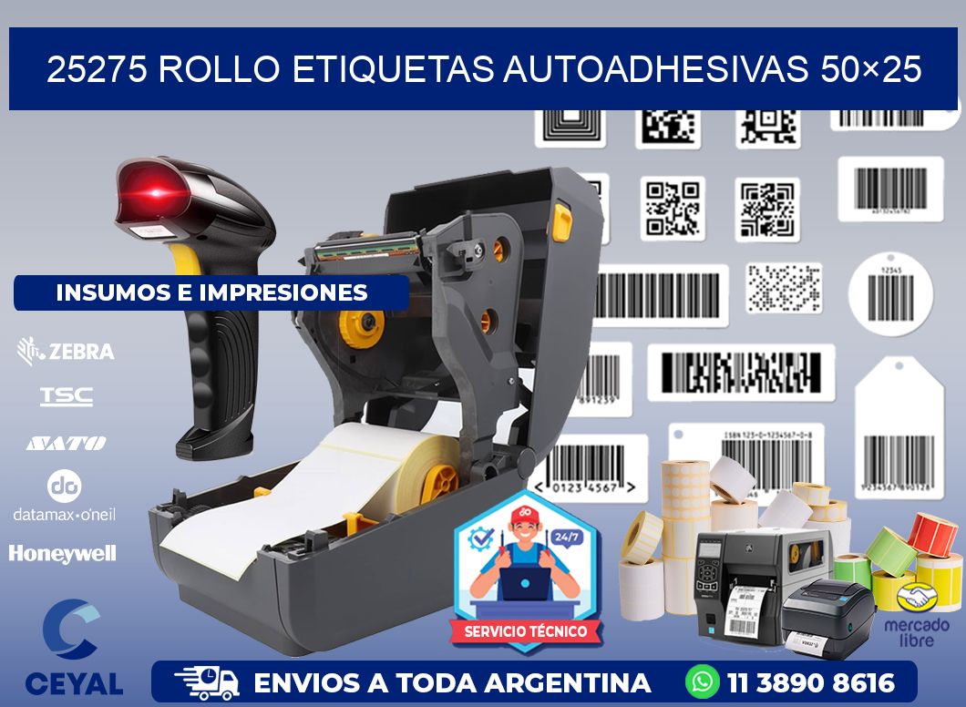 25275 Rollo Etiquetas autoadhesivas 50×25