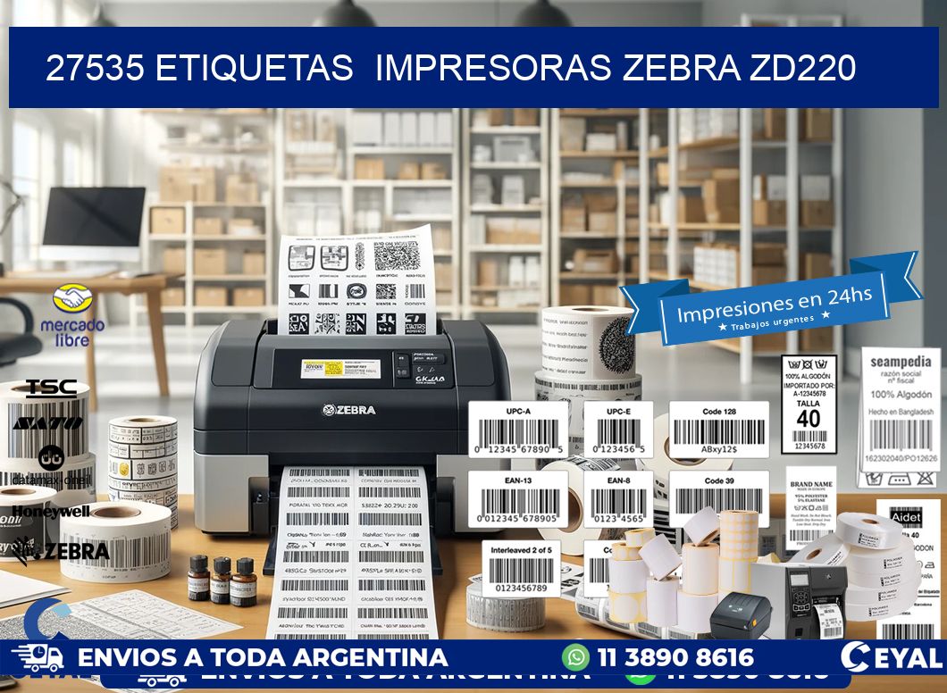 27535 etiquetas  impresoras zebra zd220
