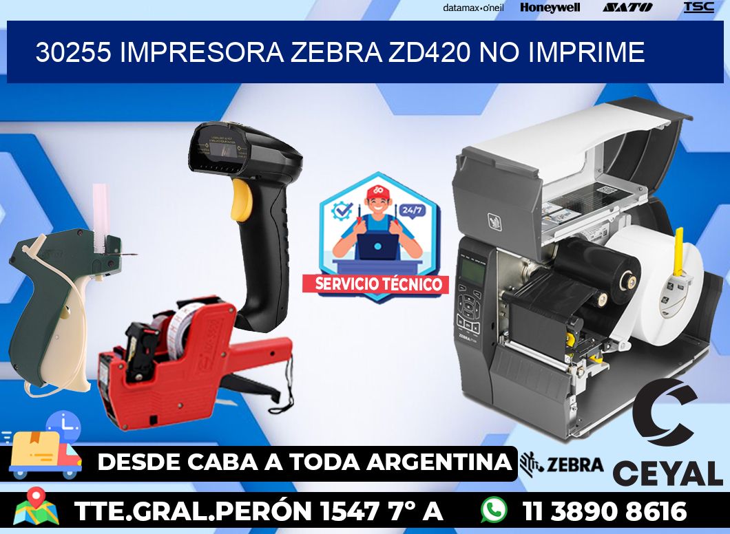 30255 Impresora Zebra ZD420 no imprime