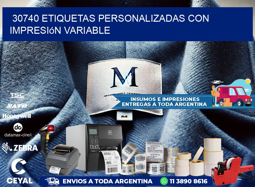 30740 etiquetas personalizadas con impresión variable