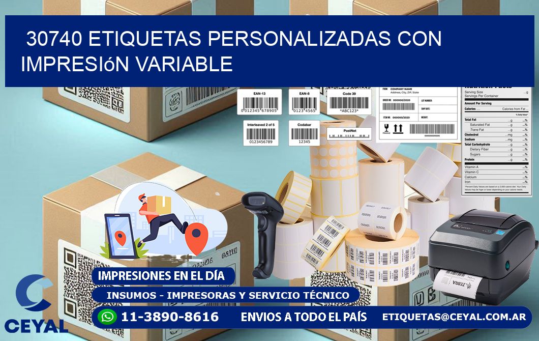 30740 etiquetas personalizadas con impresión variable